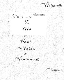 Partition de violoncelle, Piano Trio No.3, Op.24, G Major