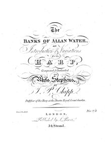 Partition complète, pour Banks of Allan Water, avec Introduction & Variations pour harpe