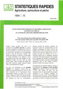 STATISTIQUES RAPIDES Agriculture, sylviculture et pêche. 1994/15