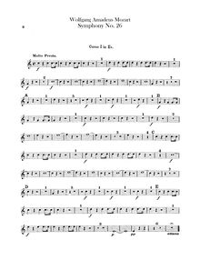 Partition cor 1, 2 (E♭), Symphony No.26, Overture, E♭ major, Mozart, Wolfgang Amadeus