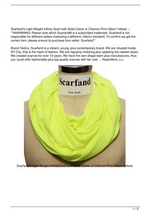 Scarfand8217s Light Weight Infinity Scarf with Solid Colors or Chevron Print Neon Yellow Clothing Review