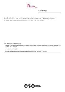 Le Paléolithique inférieur dans la vallée de l Alène (Nièvre) - article ; n°10 ; vol.8, pg 650-651