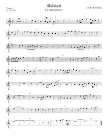 Partition ténor viole de gambe 1, octave aigu clef, La belle guancie