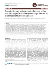 Quantitative evaluation of motor function before and after engraftment of dopaminergic neurons in a rat model of Parkinson s disease