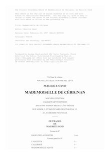 Mademoiselle de Cérignan par Maurice Sand