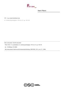 La persistance - article ; n°1 ; vol.21, pg 130-134