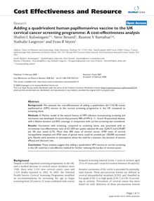 Adding a quadrivalent human papillomavirus vaccine to the UK cervical cancer screening programme: A cost-effectiveness analysis
