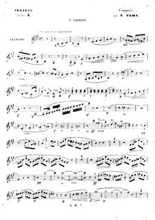 Partition violon 2, corde Sextet, Lettre A., A major, Fémy, François