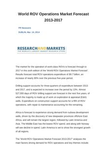 World ROV Operations Market Forecast 2013-2017