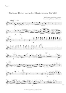 Partition flûte 1/2, Piano Sonata No.6, Dürnitz Sonata, D major