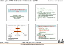 2ème cycle MT7 Endocardites infectieuses Item ECN Année Universitaire
