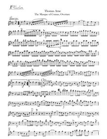 Partition violons I, II, Comus, The Masque of Comus, Arne, Thomas Augustine