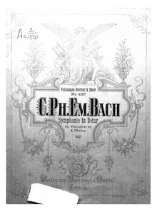 Partition complète, Symphonie, H.663, D Major, Bach, Carl Philipp Emanuel