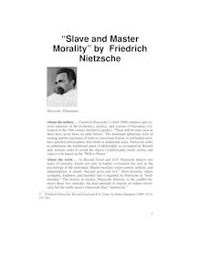 Nietzsche, Slave and Master Morality - Slave and Master Morality ...