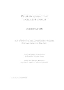 Chirped refractive microlens arrays [Elektronische Ressource] / von Frank Wippermann