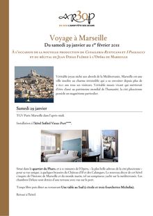 Programme du voyage à Marseille avec bulletin de réservation ok