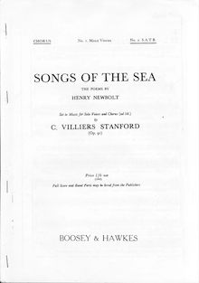 Partition choral Score (chœur seulement), chansons of pour Sea, Op.91