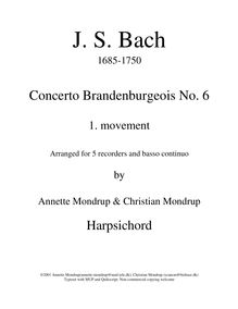 Partition clavecin, Brandenburg Concerto No.6, 6. Brandenburgisches Konzert