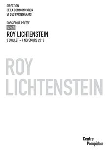 Expo "Roy Lichtenstein", dossier de presse