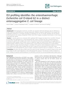 IS3 profiling identifies the enterohaemorrhagic Escherichia coliO-island 62 in a distinct enteroaggregative E. colilineage