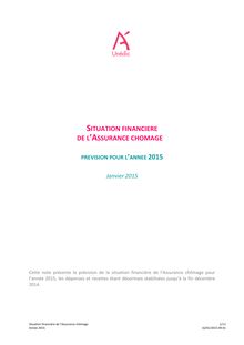 Ptévisions financières de l UNEDIC en 2015