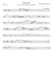 Partition viole de basse, basse clef, Madrigali a 5 voci, Libro 7 par Benedetto Pallavicino