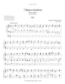Partition Improvisation VII, Seven Improvisations Op.150, Saint-Saëns, Camille