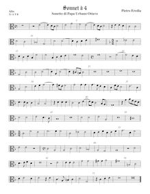 Partition ténor viole de gambe 1, alto clef, Sonetto di Papa Urbano Ottavo