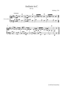 Partition complète, Andante, C major, Mozart, Wolfgang Amadeus