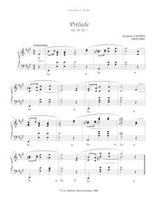 Partition No., Prelude en A major, préludes, Chopin, Frédéric