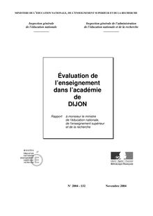 Evaluation de l enseignement dans l académie de Dijon