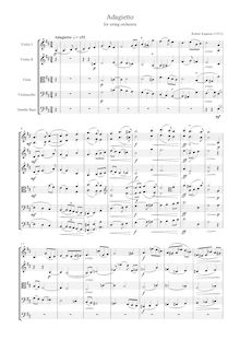 Partition complète, Adagietto pour cordes, D major, Kajanus, Robert