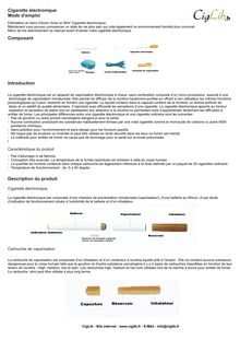 Cigarette électronique Mode d emploi Composant Introduction ...