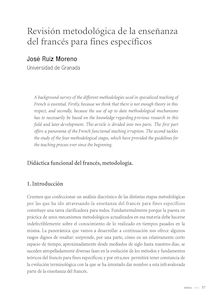 Revisión metodológica de la enseñanza del francés para fines específicos