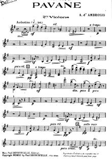 Partition violon II, Pavane, D Ambrosio, Alfredo