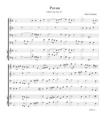 Partition Fantasia, VdGS No.27 - partition complète (Tr Tr B B O), Airs pour 4 violes de gambe avec orgue