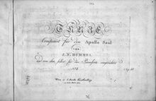 Partition complète, Tänze für den Apollo Saal Op.28, Hummel, Johann Nepomuk