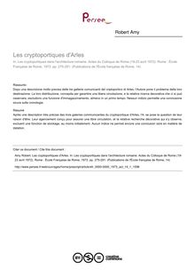 Les cryptoportiques d Arles - article ; n°1 ; vol.14, pg 275-291