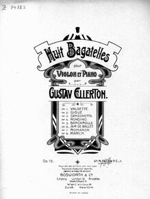 Partition , Air de ballet, Bagatelles, Bagatellen, Ellerton, Gustav