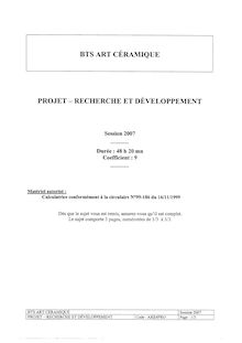 Btsartce recherche et developpement 2007