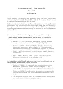 UE Histoire des sciences – Master LophissSC2 20112012 Liste de ...