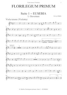 Partition Octave violon/Violotta (= altos II), Florilegium primum