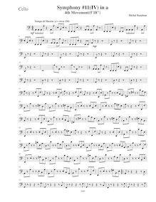 Partition violoncelle, Symphony No.11  Latin , A minor, Rondeau, Michel
