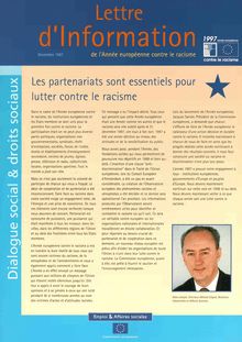 Lettre d Information de l Année européenne contre le racisme. Décembre 1997