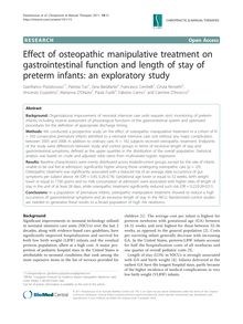 Effect of osteopathic manipulative treatment on gastrointestinal function and length of stay of preterm infants: an exploratory study