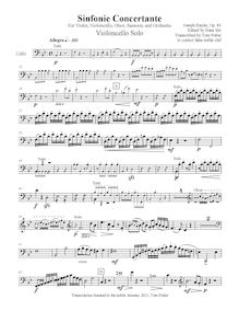 Partition de violoncelle, Concertante en B♭ major, Sinfonia No.105 par Joseph Haydn