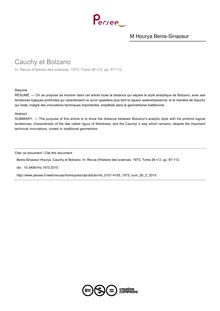 Cauchy et Bolzano - article ; n°2 ; vol.26, pg 97-112