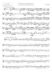 Partition viole de gambe II , partie, Trio I en mi mineur, E minor
