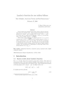 Landau s function for one million billions Marc Deleglise Jean Louis Nicolas and Paul Zimmermann