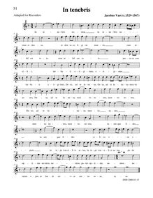 Partition Soprano 1 enregistrement , 6 Motets, Vaet, Jacobus